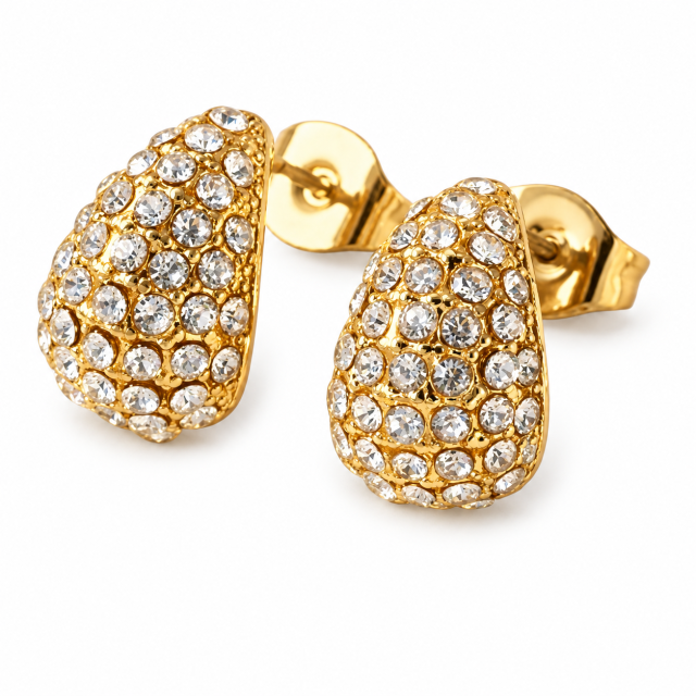 ARO ACERO DORADO GOTA STRASS